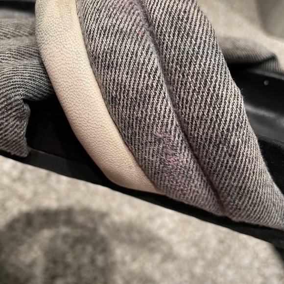 ISABEL MARANT GRAY FABRIC & WHITE LEATHER HOLDEN SLIDES, size 41 - Picture 5 of 9